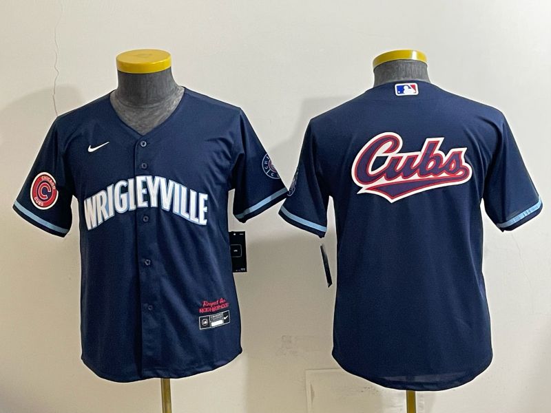 Youth 2026 Chicago Cubs Blank Drak Blue City Edition Nike MLB Jersey style 0010->youth mlb jersey->Youth Jersey